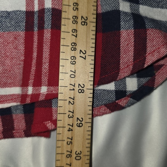 GAP Women's Soft Button Down Long Sleeve Boyfriend Flannel Shirt Small New Red - Picture 10 of 12